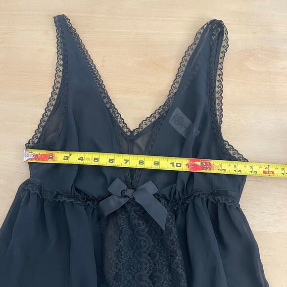 In bloom by Jonquil black baby doll camisole sheer lace with bow size medium - Picture 5 of 8